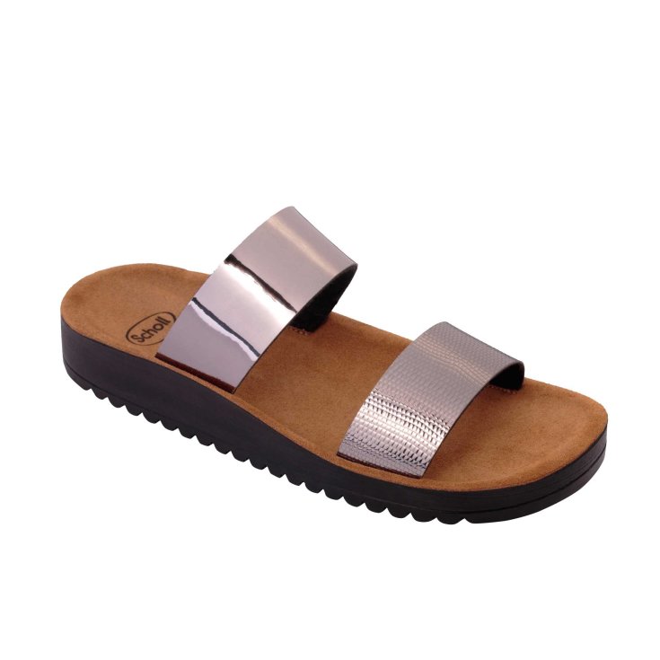 Scholl® Cynthia Zapatos Mujer Efecto Espejo Plantilla Memory Cushion® Color Plata Talla 39