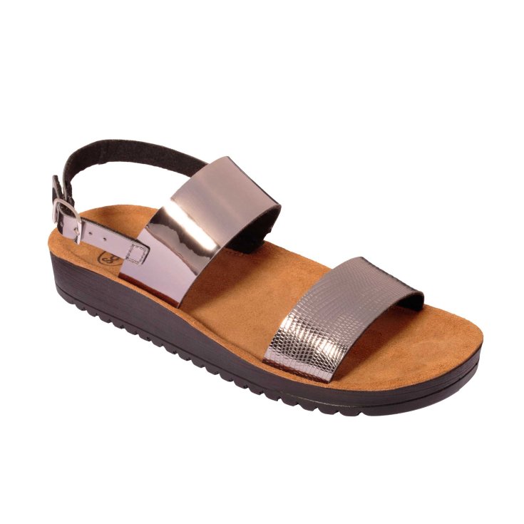 Scholl® Cynthia Sandalias Mujer Efecto Espejo Plantilla Memory Cushion® Color Plata Talla 40