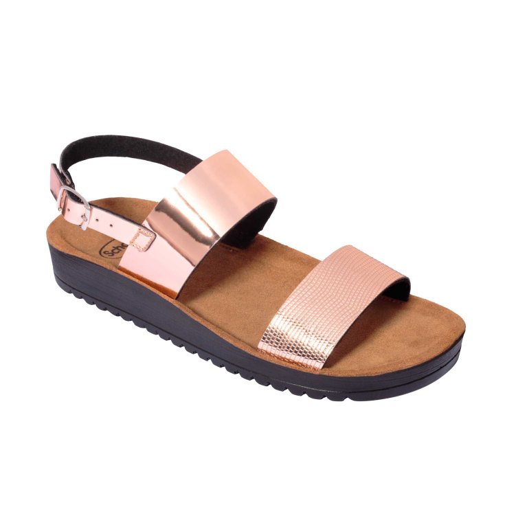 Dr. Scholl Cynthia Sandalia Espejo Sintético Oro Rosa 39