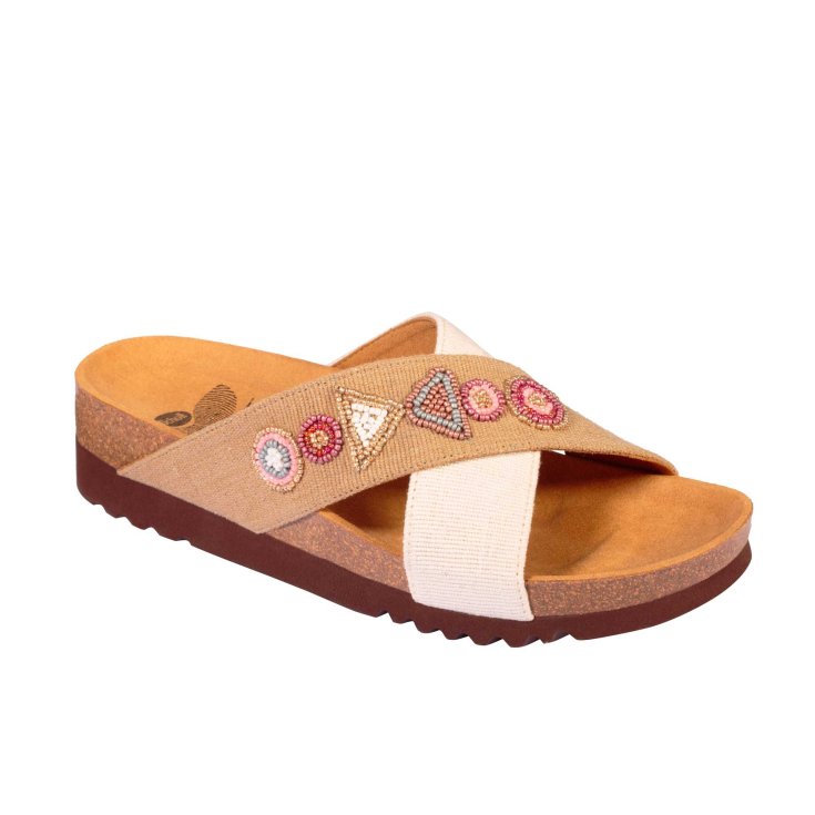 Zapato Mujer Scholl® La Serena Tela + Adorno Plantilla Bioprint® Color Marrón Talla 36