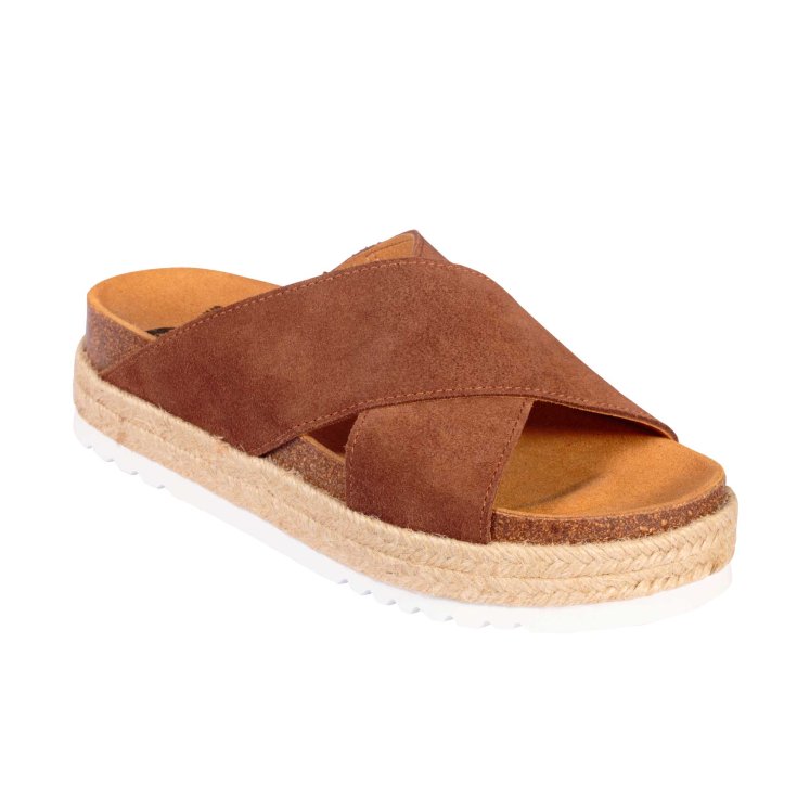 Sandalia Mujer Scholl® Malindy Cross Suede Plantilla Bioprint® Color Marrón Talla 37