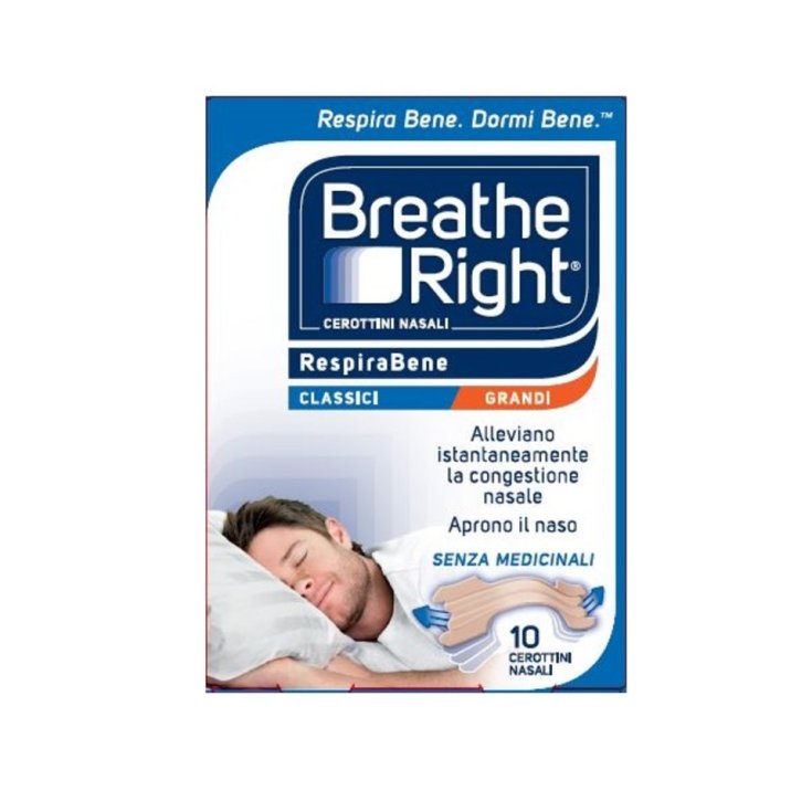 Parches Nasales Breathe Right® Big Classic 10 Piezas