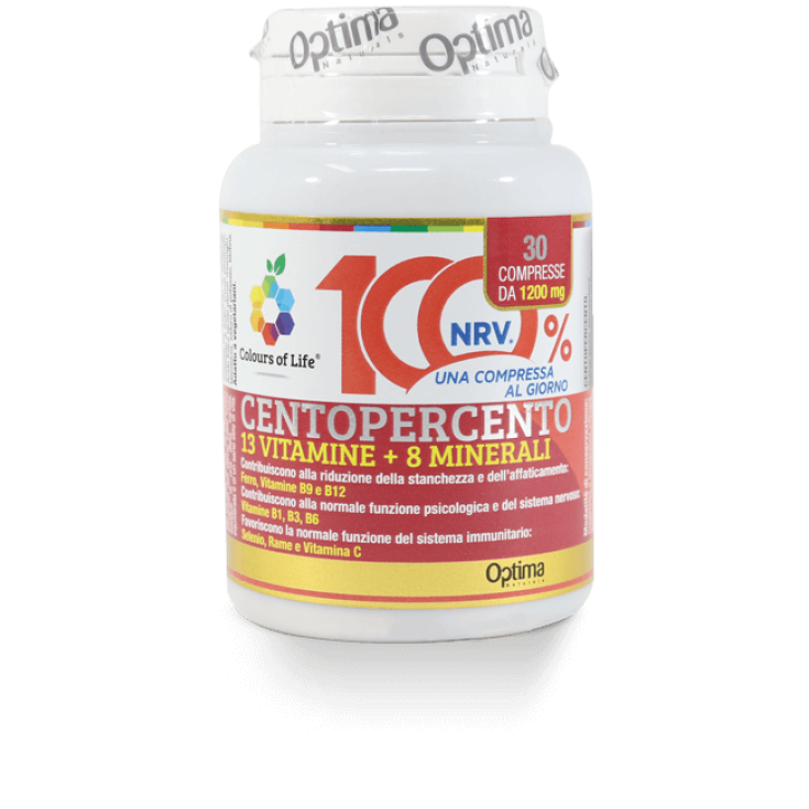 Centopercento 13 Vitaminas + 8 Minerales Colors Of Life® Optima Naturals 30 Comprimidos