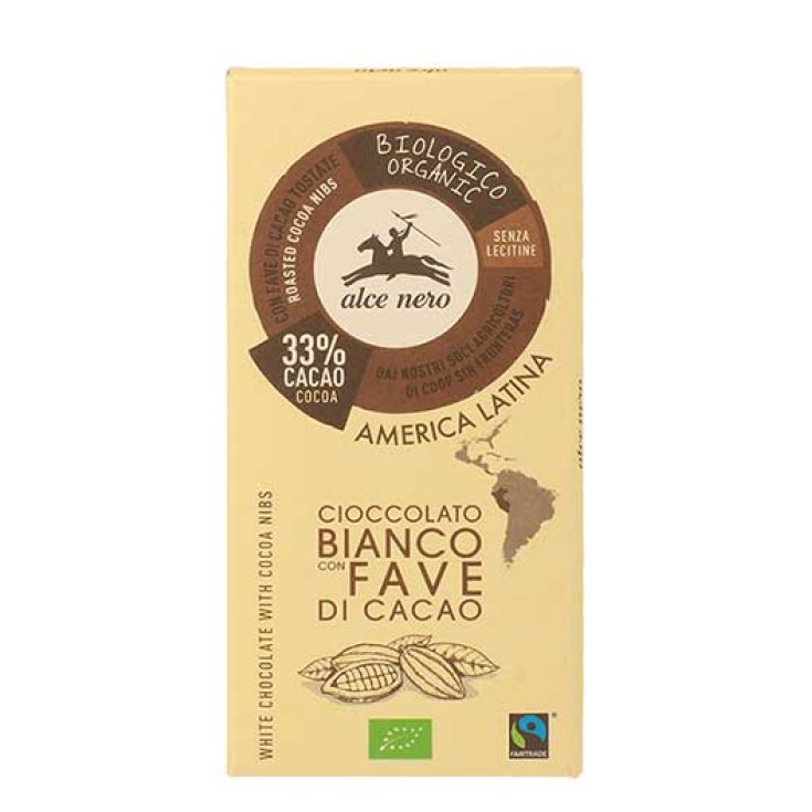 Chocolate Blanco Con Granos De Cacao Ecológico Alce Nero 100g