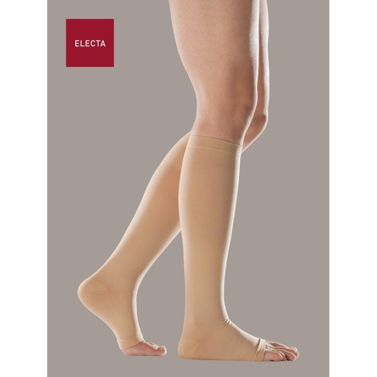 Electa Medias hasta la rodilla Clase 2 Punta abierta Standard Beige M Ro + Ten