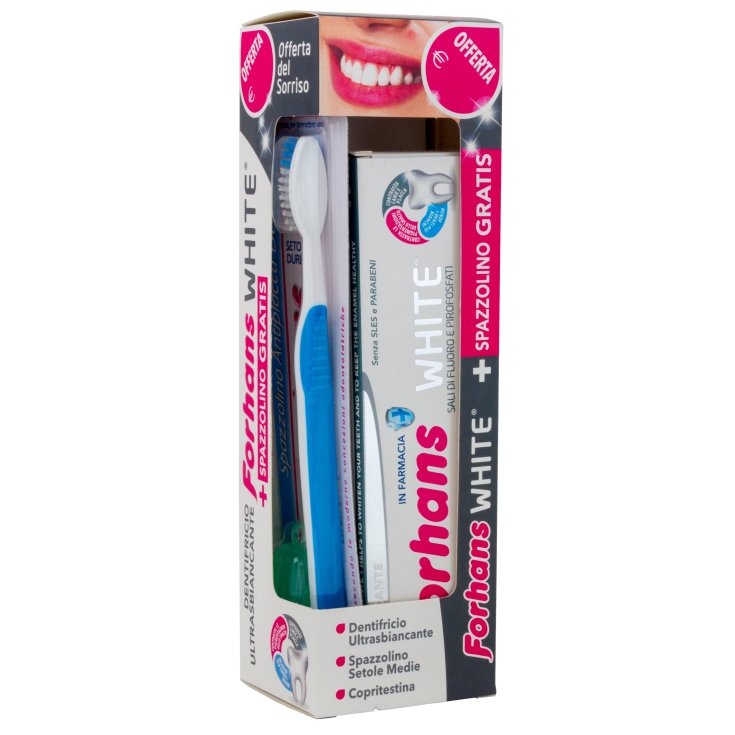 Forhans WHITE® Pasta de dientes + Cepillo de dientes