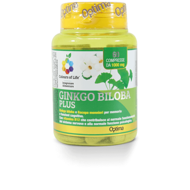 Ginkgo Biloba Plus Colors Of Life® Optima Naturals 60 Comprimidos