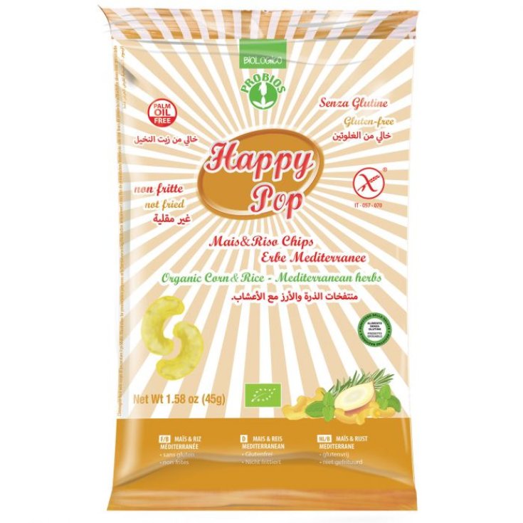 Happy Pop Hierbas Mediterráneas Probios Sin Gluten 45g