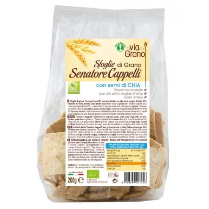 La Via Del Grano Senatore Cappelli Hojas De Trigo Con Semillas De Chia Probios 200g