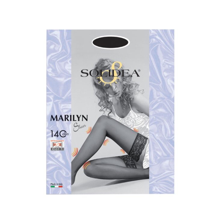Marilyn 140 Den Sheer Solidea® Hold Ups Color Negro Talla 3-ML