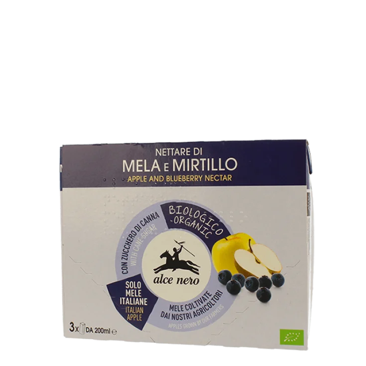 Néctar de Manzana / Arándano Ecológico Alce Nero 3x200ml