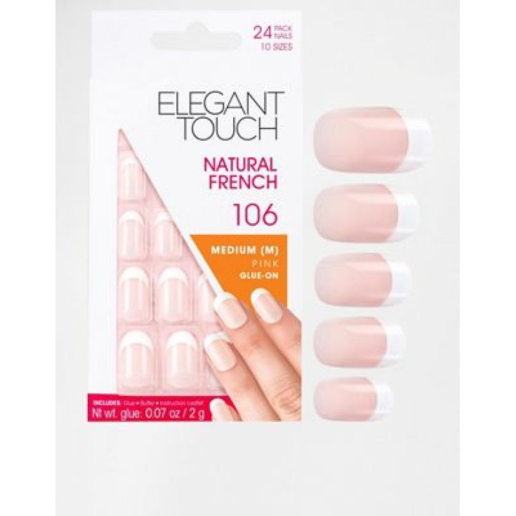 Uragme Elegant Touch Uñas postizas francesas naturales Color 106 Rosa francés 24 Uñas