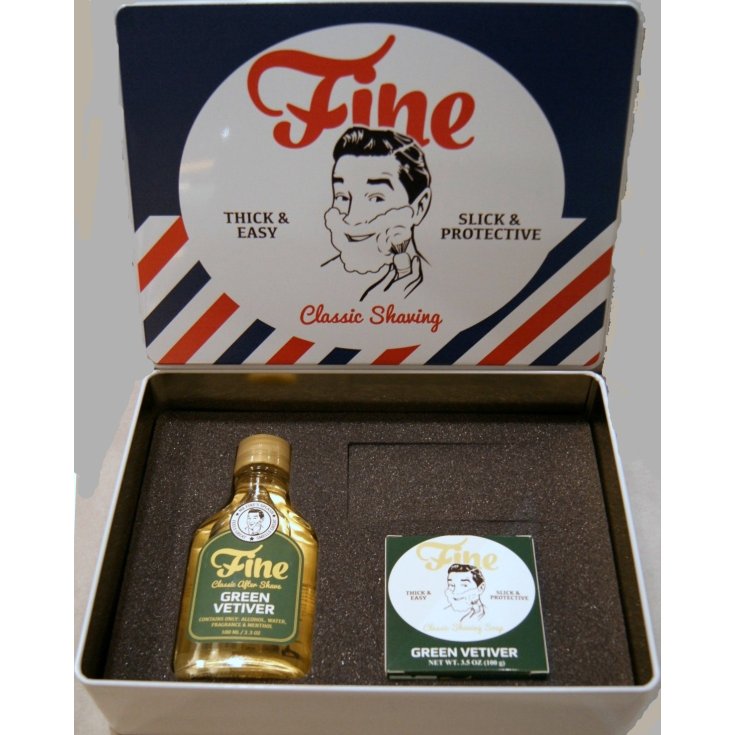 Kit Fino Vetiver Verde After Shave 100ml + Jabón de Afeitar 100g