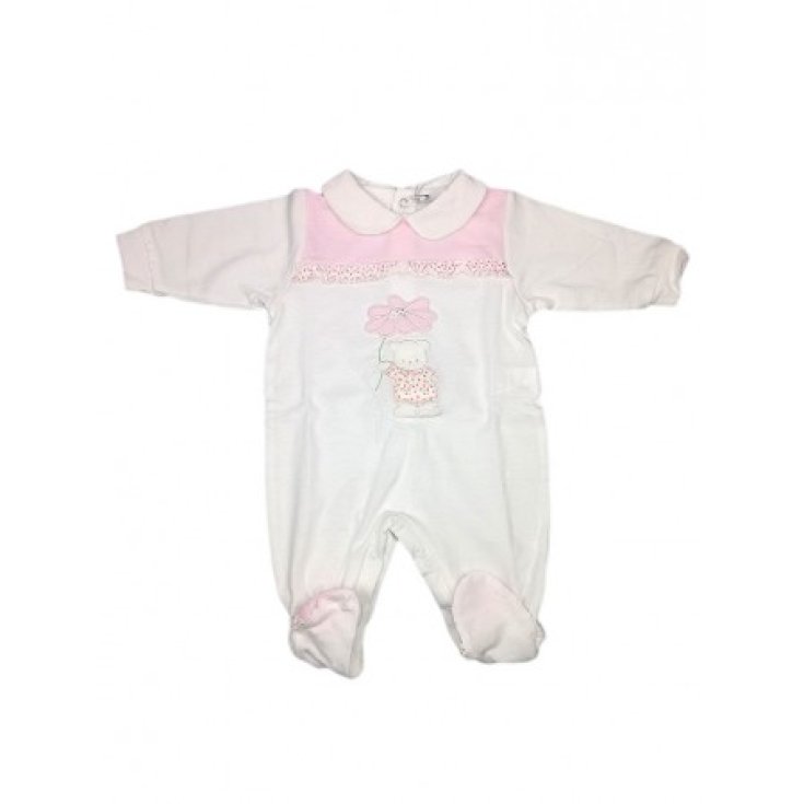 Will B Pelele blanco rosa algodón bebé niña 0 - 3 m