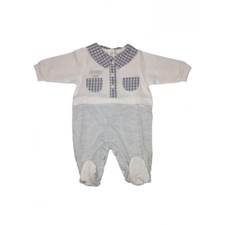 Pelele de algodón para bebé Will B blanco gris 3 - 6 m