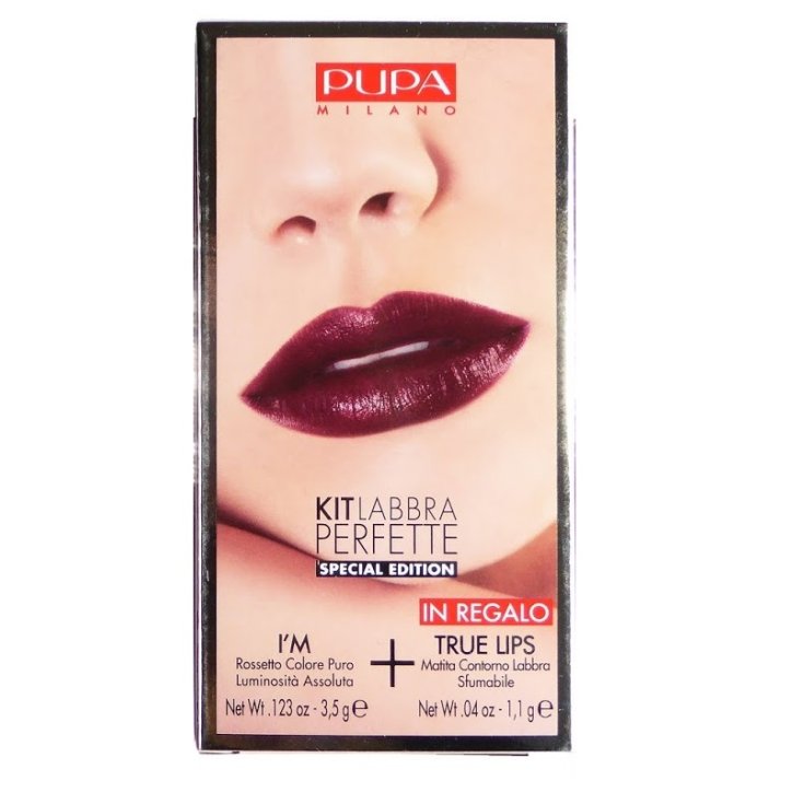 Pupa Kit Lips Perfect Lipstick I'm 415 + Lápiz True Lips 25