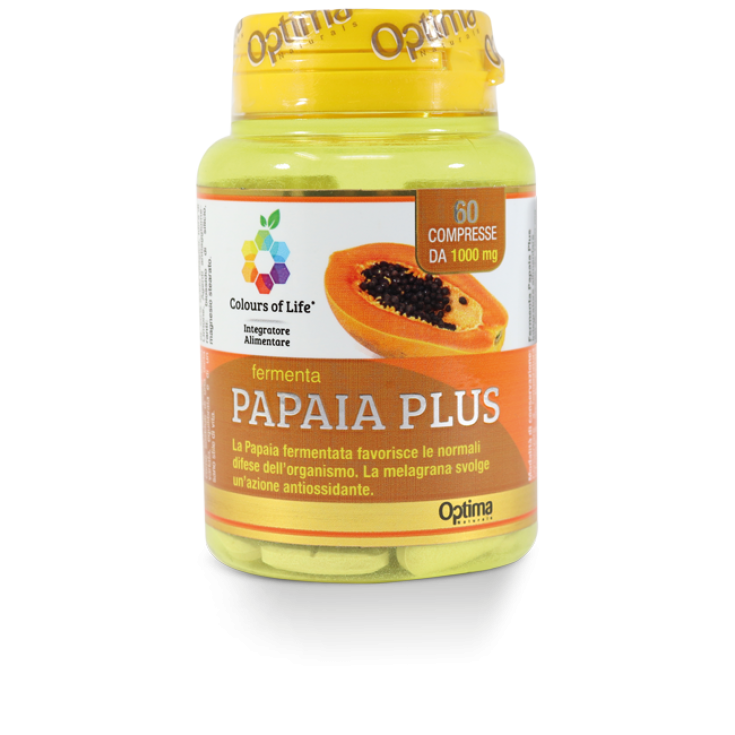 Papaya Plus Con Extracto De Granada Colors Of Life® Optima Naturals 60 Comprimidos