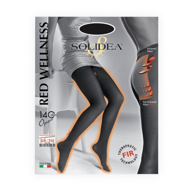 Medias Bienestar Rojas 140 Den Opacas Solidea® Color Negro Talla 4-L 1 Par