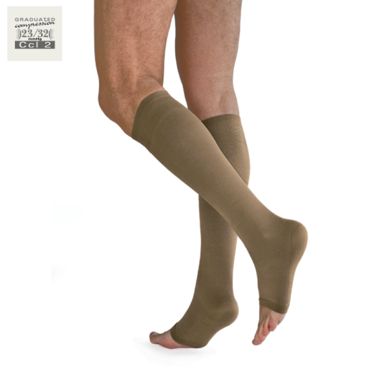 Relax Unisex Rodilleras CCL.2 Punta Abierta Solidea® Color Natural Talla M 1 Par