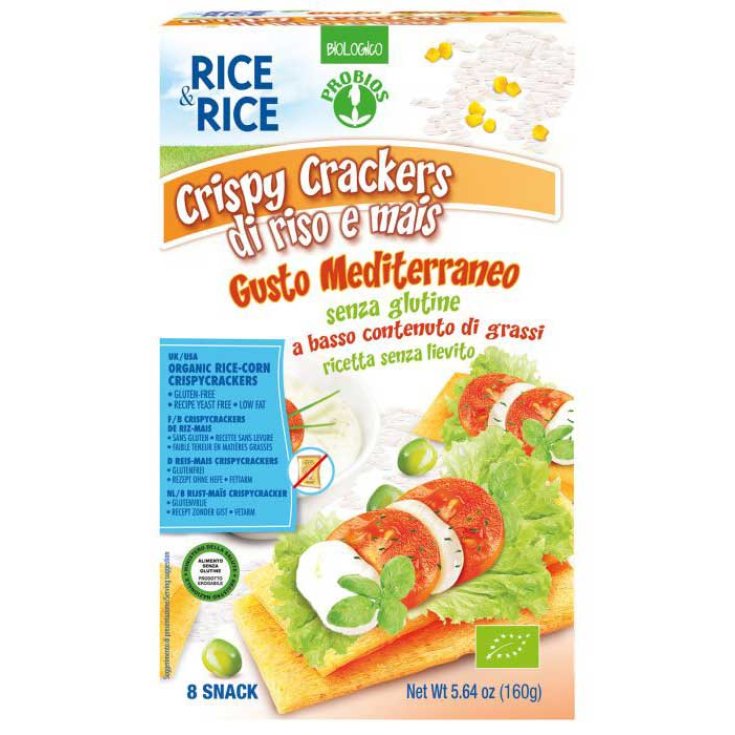 Rice & Rice Crujientes De Arroz Y Galletas De Maíz Sabor Mediterráneo Probios 160g