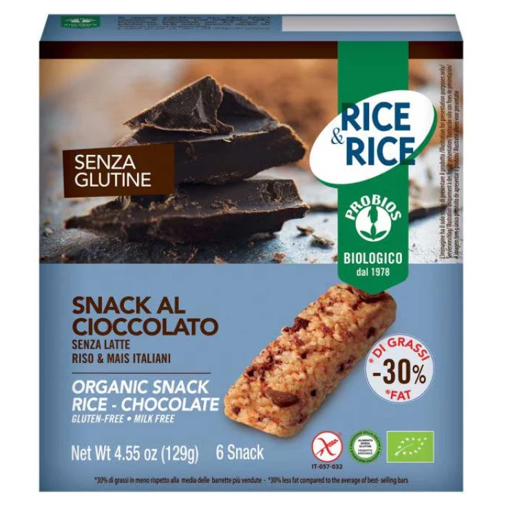 Arroz & Arroz Chocolate Arroz Snack Probios 21g