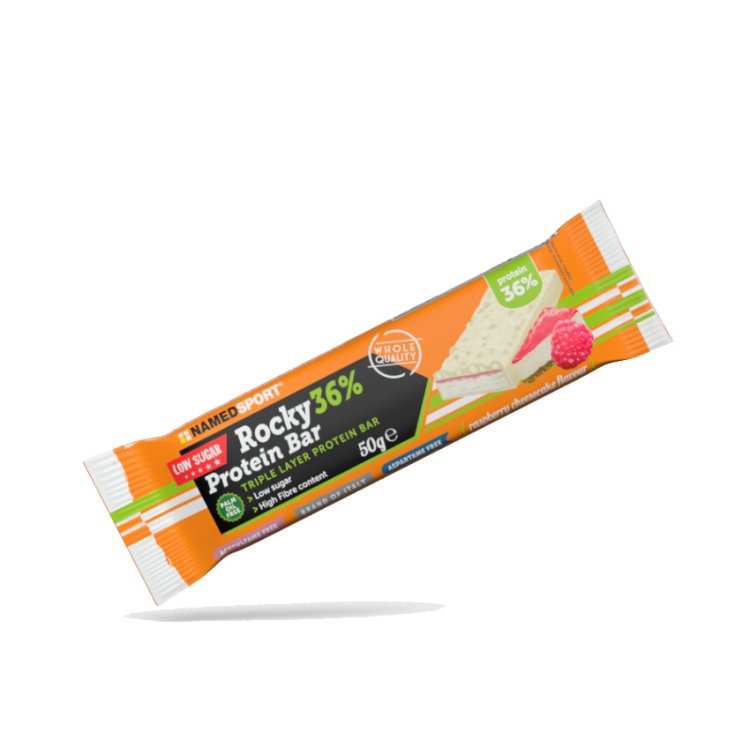 Barrita de Proteína Rocky 36% Cheesecake de Frambuesa NamedSport® 50g