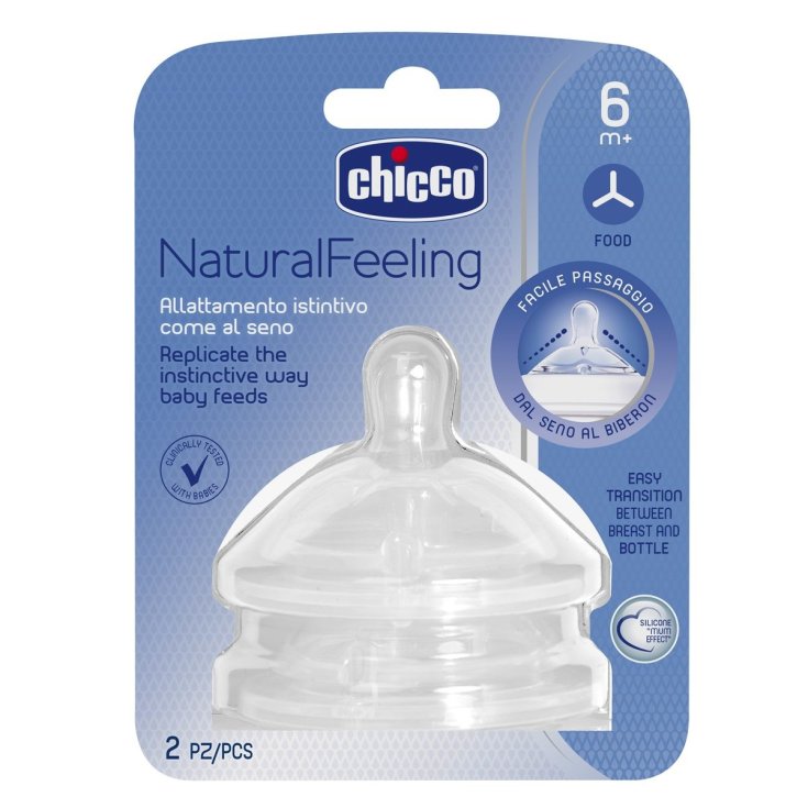 Chicco Tetina Natural Feeling Papilla Flow 2 Unidad 6m