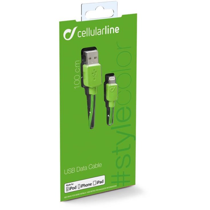Cable USB #Stylecolor - Lightning Cellularline 1 Cable de datos verde