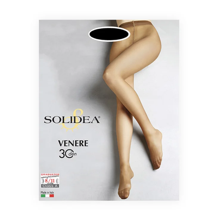 Medias Venere Solidea® 30 Den All Nude Color Negro Talla 1-S 1 Par