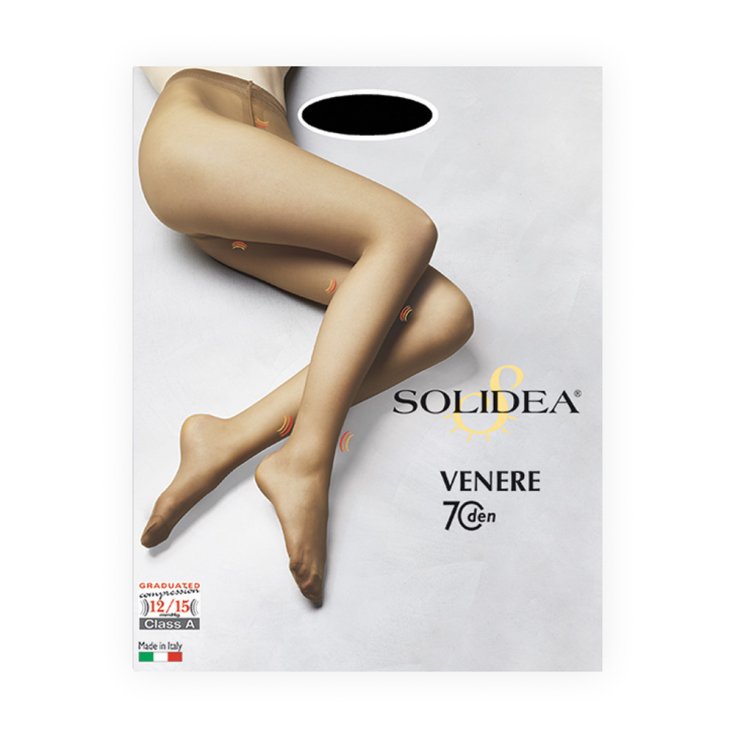 Medias Venere Solidea® 70 Den All Nude Color Negro Talla 3-ML 1 Par