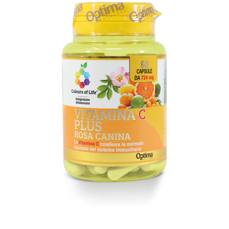 Vitamina C Plus Con Rosa Mosqueta Colors Of Life® Optima Naturals 60 Cápsulas