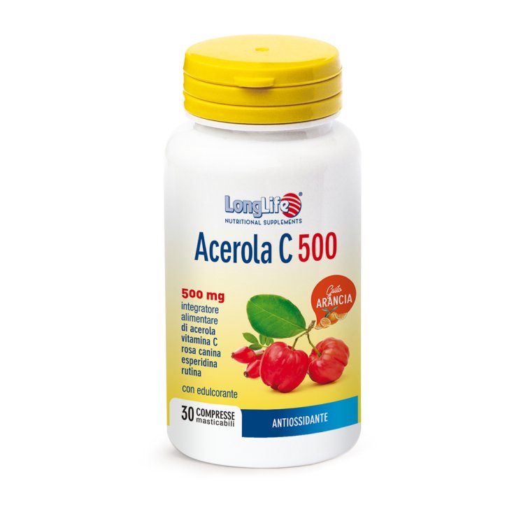 Acerola C 500 LongLife 30 Comprimidos Masticables Naranja