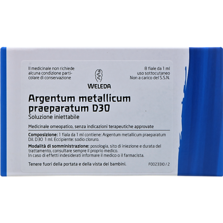 Argentum Metallicum Praeparatum D30 Weleda 8 Viales De 1ml