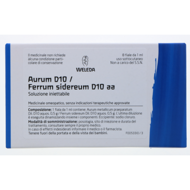 Aurum D10 / Ferrum Sidereum D10 Weleda 8 Viales De 1ml