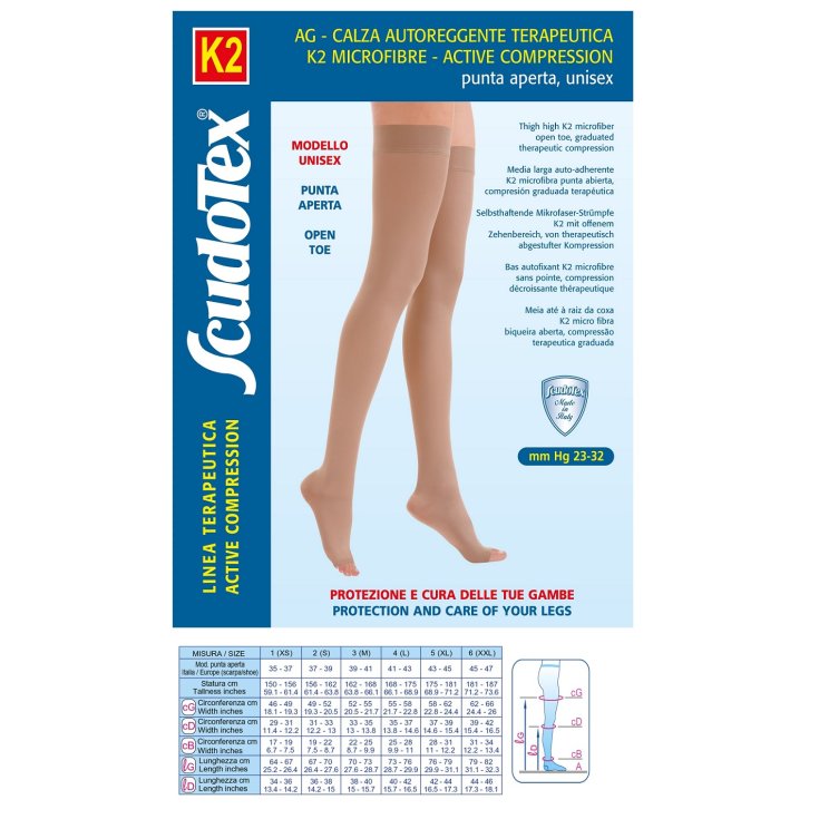 K2 Microfibra Open Toe Stay Up ScudoTex Beige Talla 2