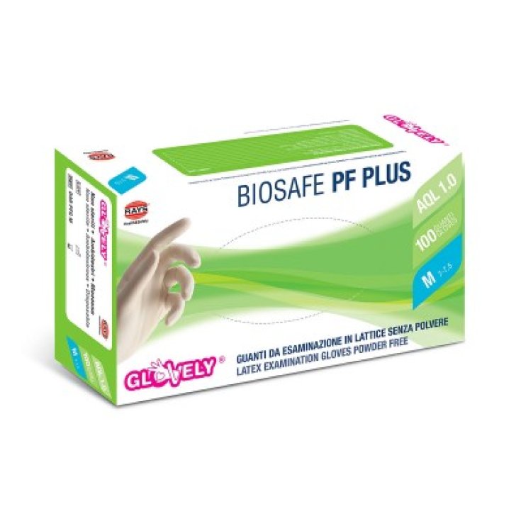 Biosafe PF Plus RAYS 100 Guantes de látex sin polvo Talla M