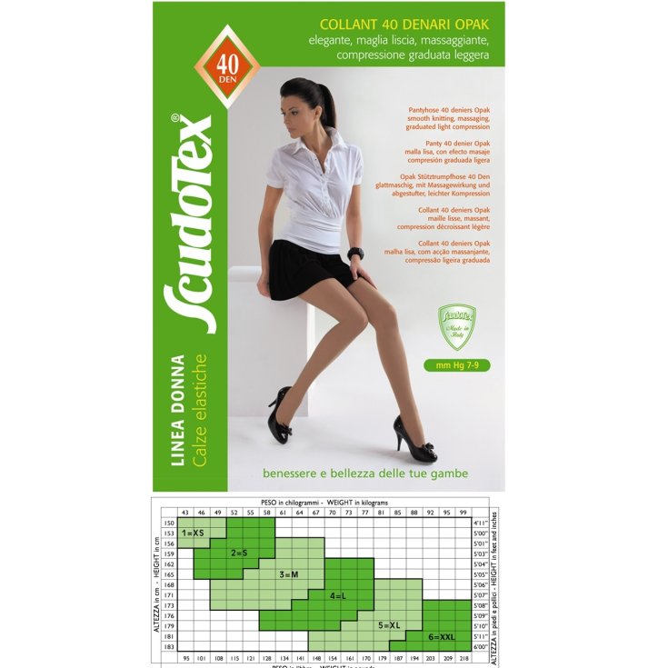 Mallas 40 Opak ScudoTex Negro Talla 5