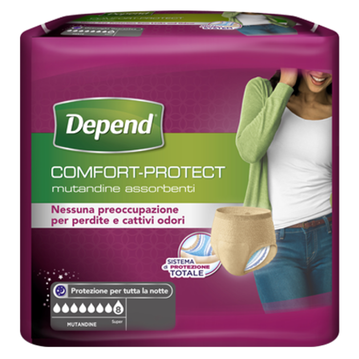 Pantalón Depend Mujer Comfort-Protect Talla L 9 Unidades