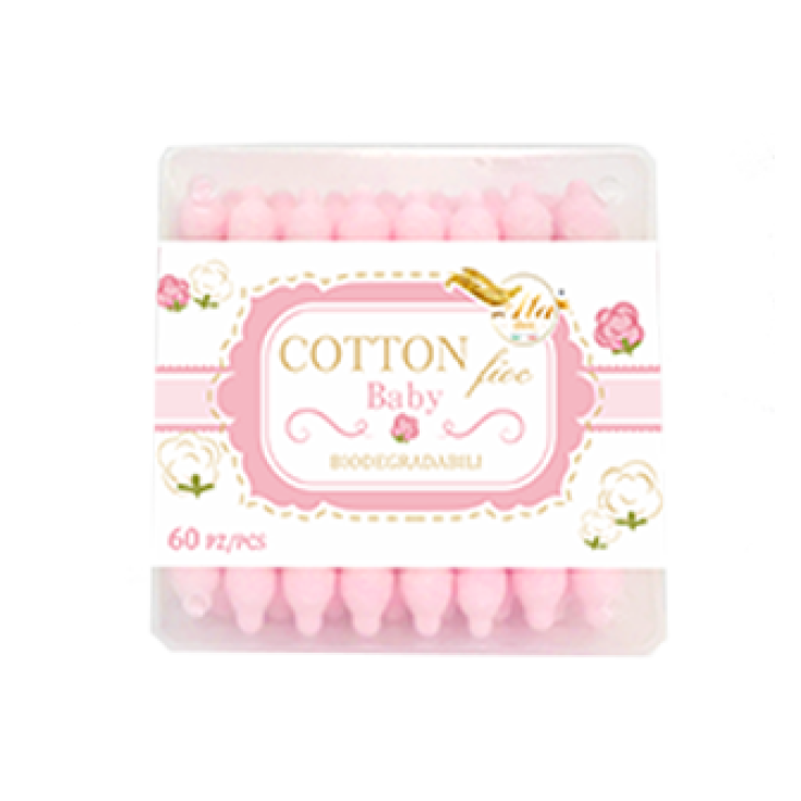 Cotton Fioc Baby Rosa Ala 60 Bastoncillos De Algodón