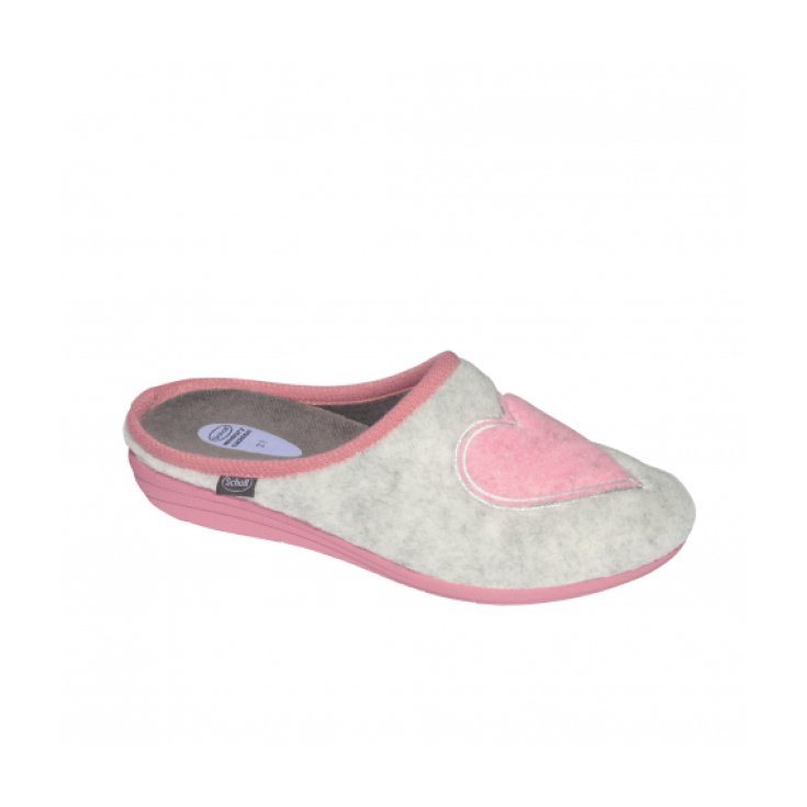 Pantuflas de fieltro gris y rosa Creamy Heart Dr. Sholl's 1 par