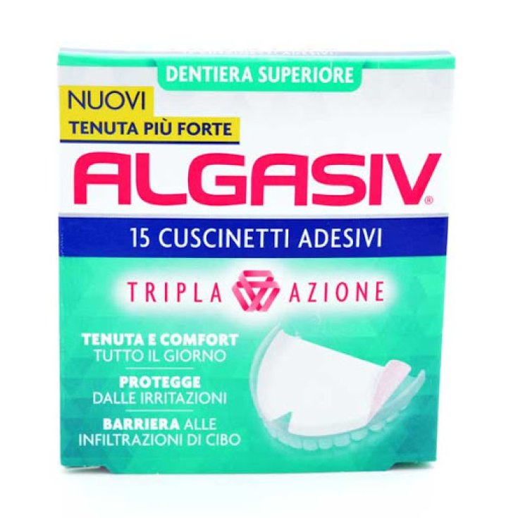Algasiv® Triple Acción Superior Denture 15 Almohadillas Adhesivas