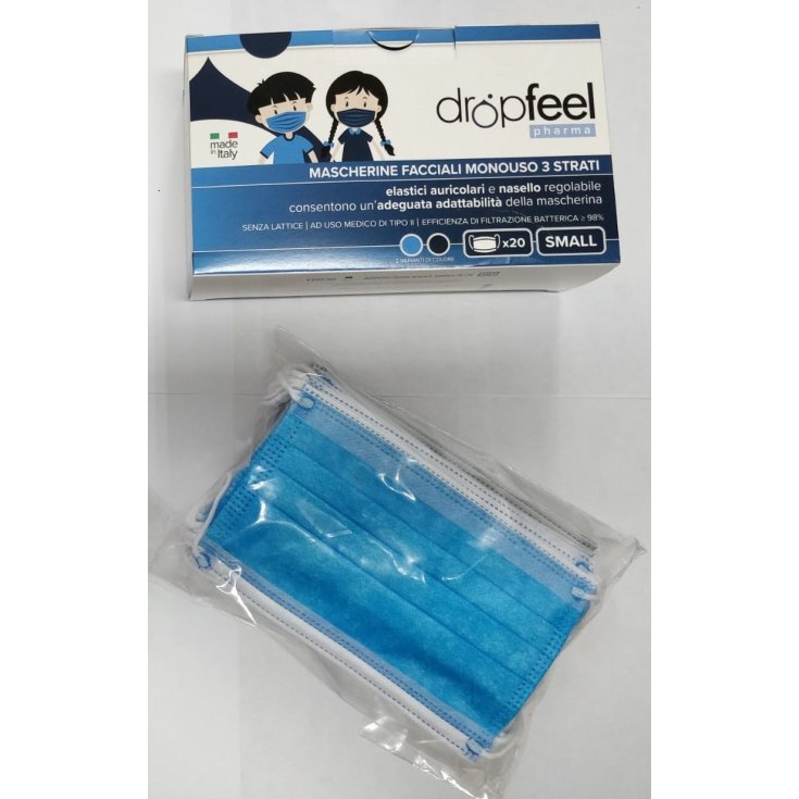 Mascarilla Pediátrica Dropfeel Tipo II Difar 20 Azul Mascarillas