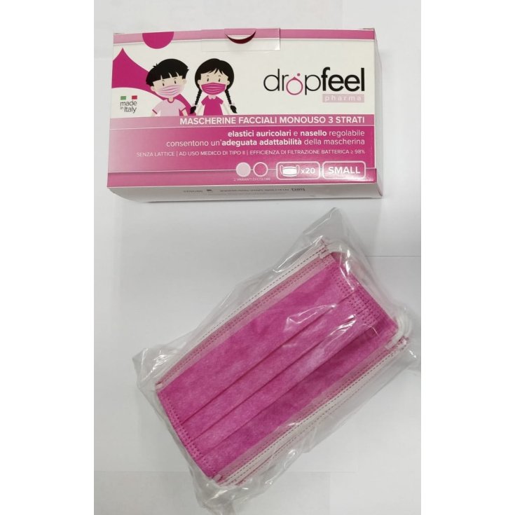 Mascarilla Pediátrica Dropfeel Tipo II Difar 20 Fucsia Mascarillas