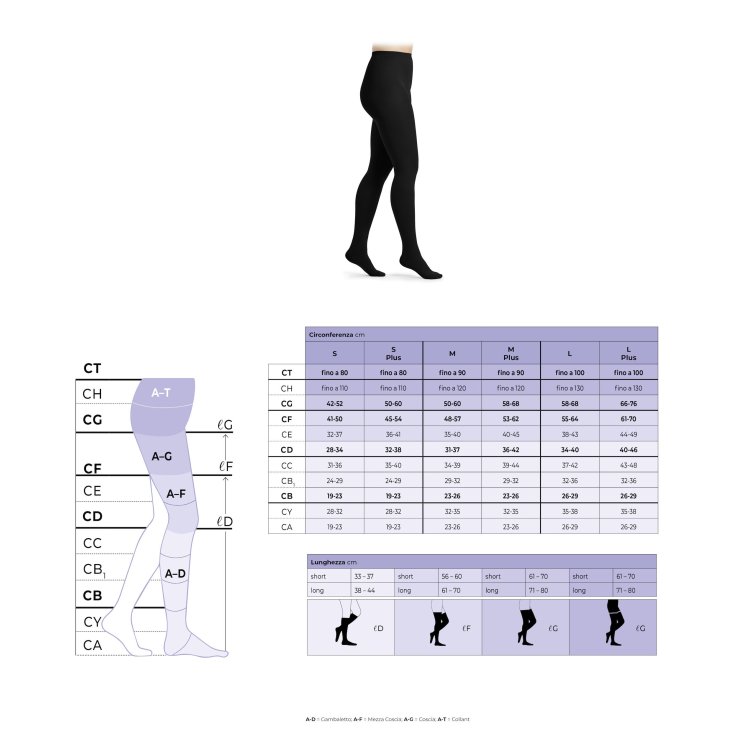 Essential 701-AT Negro Sigvaris Open Toe Tights Talla M Largo