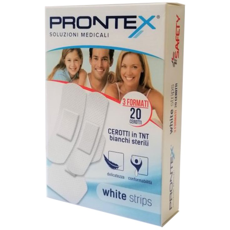 Safety Prontex Tiras Blancas Parches Blancos 20 Parches Surtidos