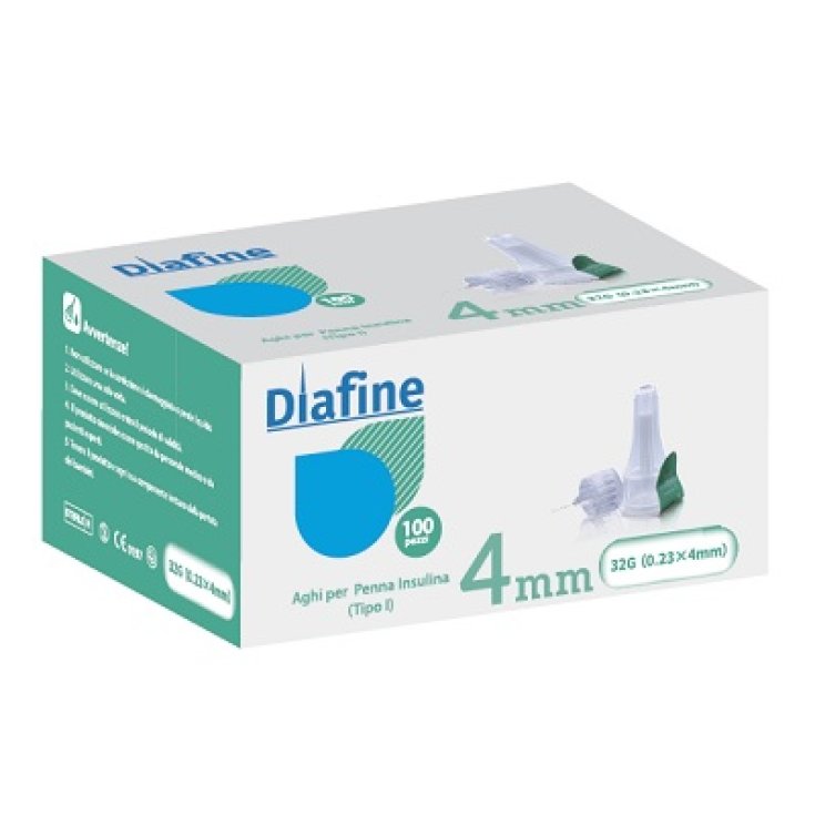 Diafine Lancing Needle 32G x 4mm Diacare 100 Piezas