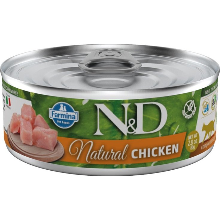 N&D CAT POLLO AL NATURAL 80G