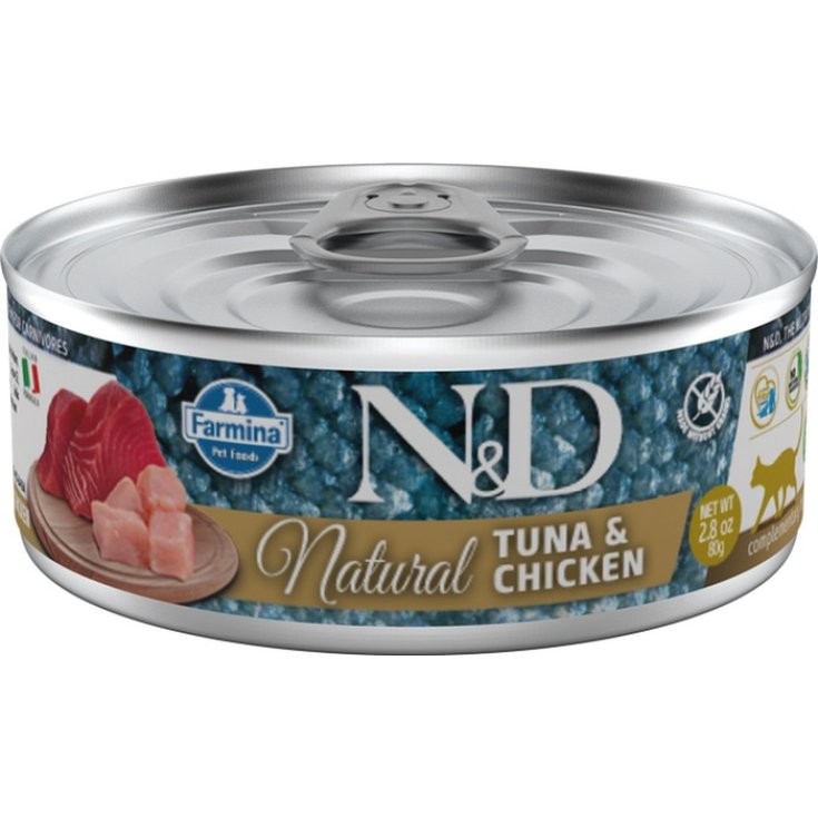 N&D CAT ATÚN Y POLLO NATURAL 80G