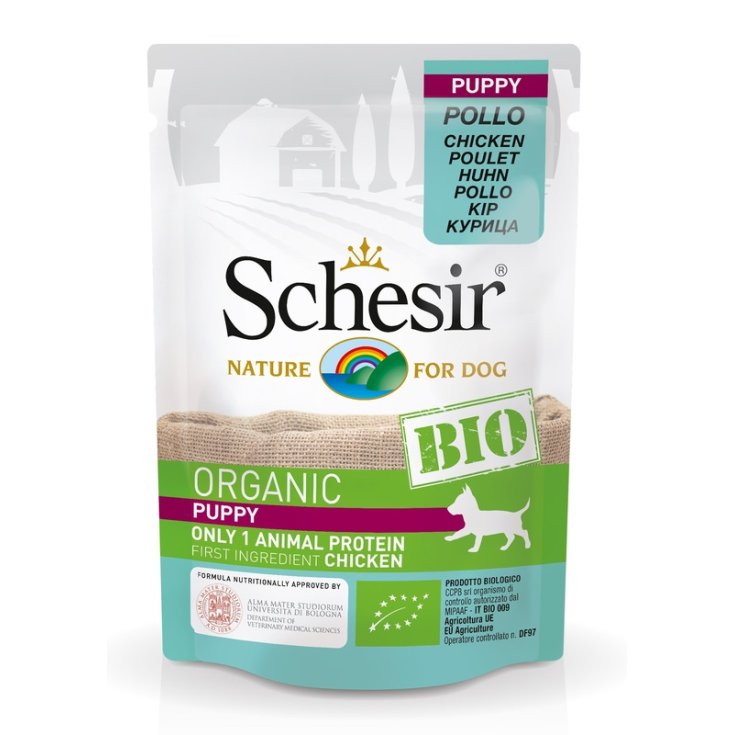 SCHESIR PERRO CACHORRO POLLO ECOLÓGICO 85G