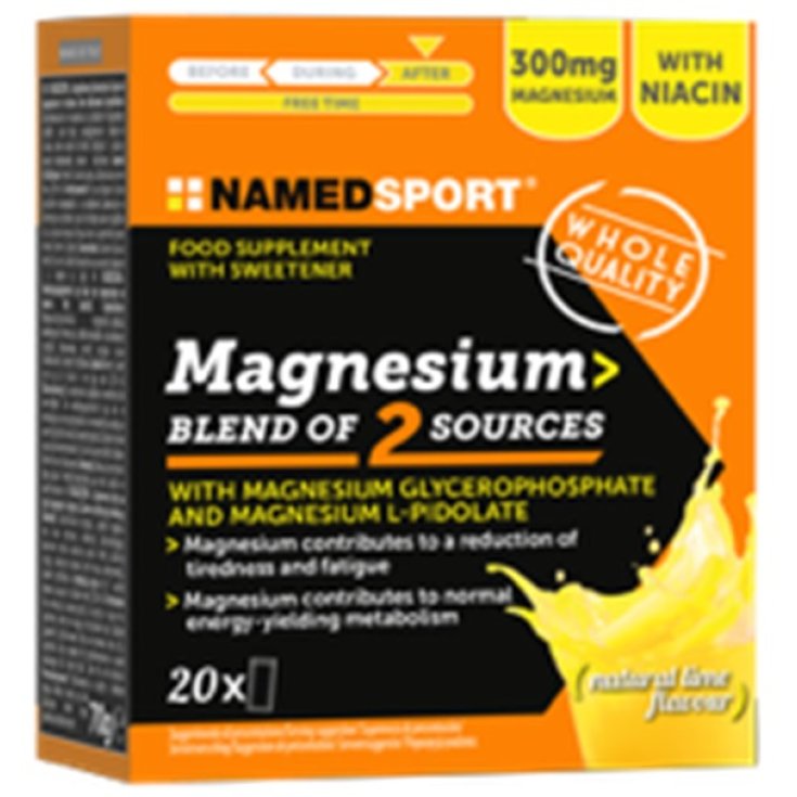 NamedSport Magnesium Blend 2 Sources: Integratore Magnesio e Niacina, 20 Stick